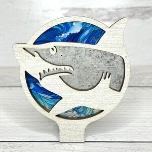 Shark Wave Night Light Plug In Unique Ocean Decor Gift